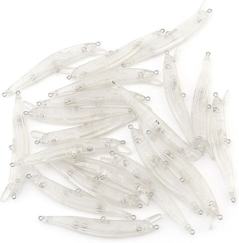 20pcs Blank Unpainted Minnow Crankbait, Blank Crankbaits Unpainted Minnow Fishing Lures Topwater for Bass Salmon Trout in Saudi Arabia