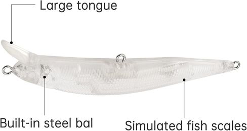 20pcs Blank Unpainted Minnow Crankbait, Blank Crankbaits Unpainted Minnow Fishing Lures Topwater for Bass Salmon Trout in Saudi Arabia