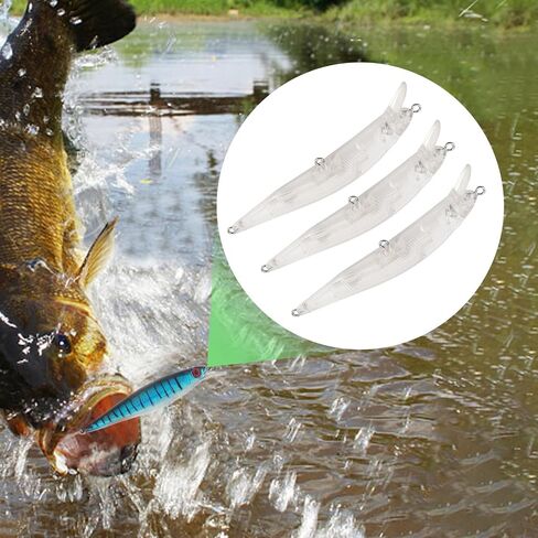 20pcs Blank Unpainted Minnow Crankbait, Blank Crankbaits Unpainted Minnow Fishing Lures Topwater for Bass Salmon Trout in Saudi Arabia