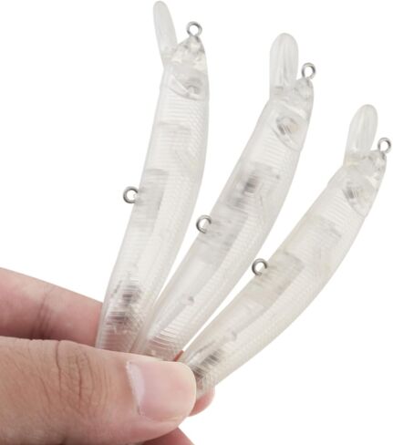 20pcs Blank Unpainted Minnow Crankbait, Blank Crankbaits Unpainted Minnow Fishing Lures Topwater for Bass Salmon Trout in Saudi Arabia