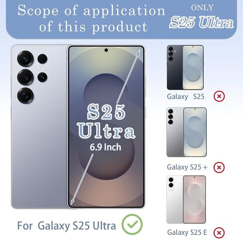 بديل الزجاج الخلفي لهاتف Samsung Galaxy S25 Ultra (6.9 بوصة، أزرق فضي تيتانيوم) مع دائرة صور وعدسة مركبة تتضمن أدوات الصيانة in Kuwait