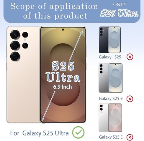 بديل الزجاج الخلفي لهاتف Samsung Galaxy S25 Ultra (6.9 بوصة، أزرق فضي تيتانيوم) مع دائرة صور وعدسة مركبة تتضمن أدوات الصيانة in Kuwait