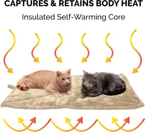 Furhaven ThermaNAP Self-Warming Cat Bed for Indoor Cats & Small Dogs, Washable & Reflects Body Heat - Quilted Faux Fur Reflective Bed Mat - Gray, Small in Kuwait