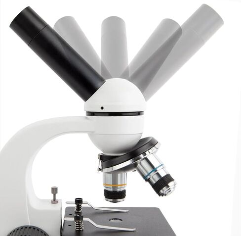 AmScope M158C-E Compound Monocular Microscope, WF10x and WF25x Eyepieces, 40x-1000x Magnification, Brightfield, LED Illumination, Plain Stage, 110V, Includes 0.3MP Camera and Software in Saudi Arabia