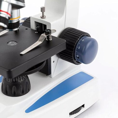 AmScope M158C-E Compound Monocular Microscope, WF10x and WF25x Eyepieces, 40x-1000x Magnification, Brightfield, LED Illumination, Plain Stage, 110V, Includes 0.3MP Camera and Software in Saudi Arabia