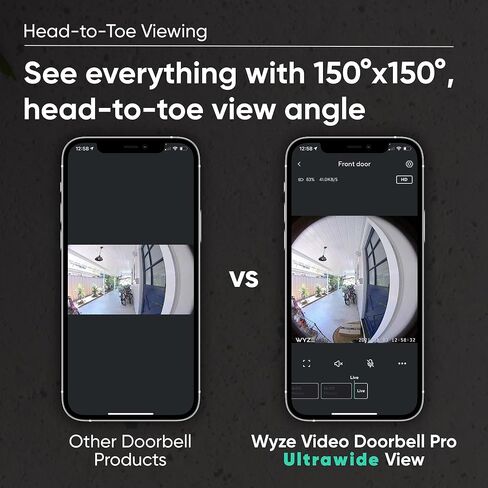 Wyze Wireless Video Doorbell Pro (Chime Included), 1440 HD Video, 1:1 Aspect Ratio: 1:1 Head-to-Toe View, 2-Way Audio, Night Vision (Renewed) in Saudi Arabia