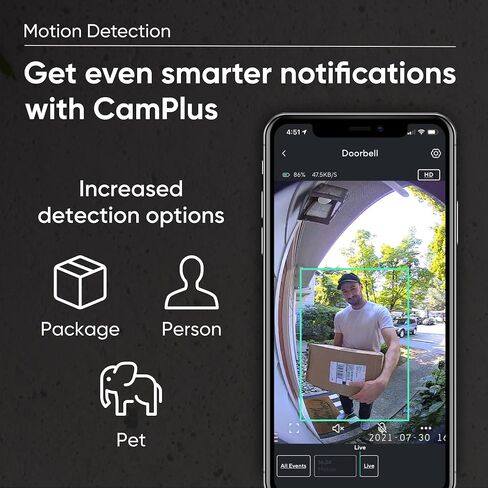 Wyze Wireless Video Doorbell Pro (Chime Included), 1440 HD Video, 1:1 Aspect Ratio: 1:1 Head-to-Toe View, 2-Way Audio, Night Vision (Renewed) in Saudi Arabia