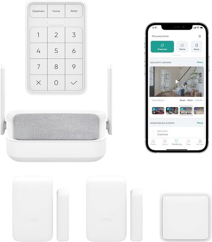 Wyze Home Security System Core Kit with Hub, Keypad, Motion, Entry Sensors (2), and 6 Months of 24/7 Professional Monitoring Included (Service Required) (Renewed) in Saudi Arabia
