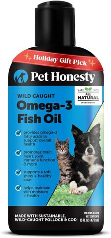 Pet Honesty Omega SkinHealth Chews for Dogs - Omega 3 Fish Oil - Krill, Spirulina, Omega-3s, Alaskan for Healthy Skin & Coat, Helps Itchy Skin, Dog Allergies, May Reduce Normal Shedding - (90 Count) in Saudi Arabia
