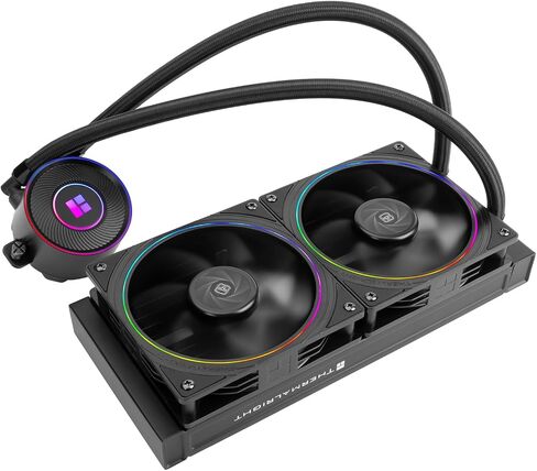 مبرد مياه Thermalright Mjolnir Vision 360 UB ARGB Black CPU Water Cooler، 3 مراوح PWM نظام تبريد المياه مع 2150PRM، لـ AM4/AM5 وIntel LGA1851/1700، شاشة LCD مغناطيسية قابلة للفصل بدقة 640 * 480 in Saudi Arabia