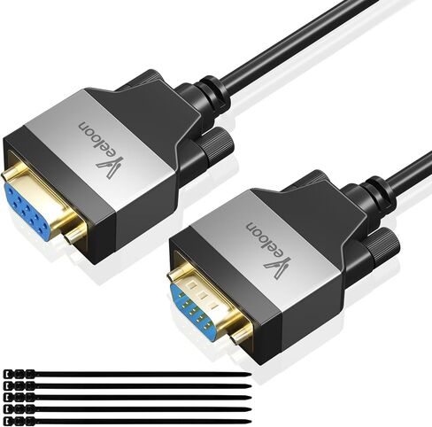 مباشرة من خلال كابل تسلسلي DB9 RS232 بطول 4 أقدام، كابل تمديد DB 9 دبوس من ذكر إلى أنثى، سلك محول DB9 من الألومنيوم لشاشة الكمبيوتر وجهاز التوجيه وأجهزة الواجهة التسلسلية. in Kuwait