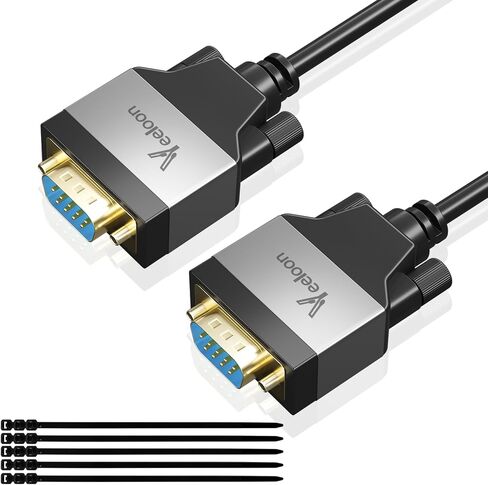 مباشرة من خلال كابل تسلسلي DB9 RS232 بطول 4 أقدام، كابل تمديد DB 9 دبوس من ذكر إلى أنثى، سلك محول DB9 من الألومنيوم لشاشة الكمبيوتر وجهاز التوجيه وأجهزة الواجهة التسلسلية. in Kuwait