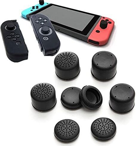 8 * سيليكون عصا الإبهام عصا التحكم غطاء قبضة Thumbsticks غطاء تغليف لنينتندو سويتش لـ Joy-Con in Saudi Arabia