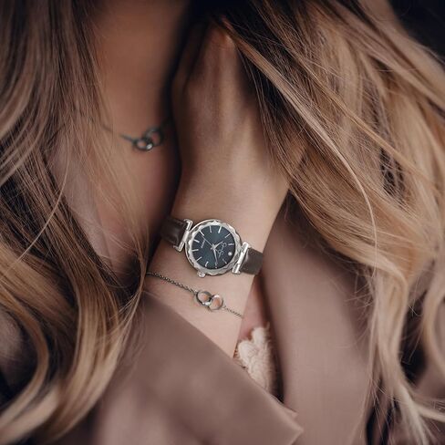 Jessica Simpson Diamond Collection Women's Watch, Classic Quartz, Leather Band, Round Faceted Crystal Face, Elegant Dress Watch for Women in Saudi Arabia