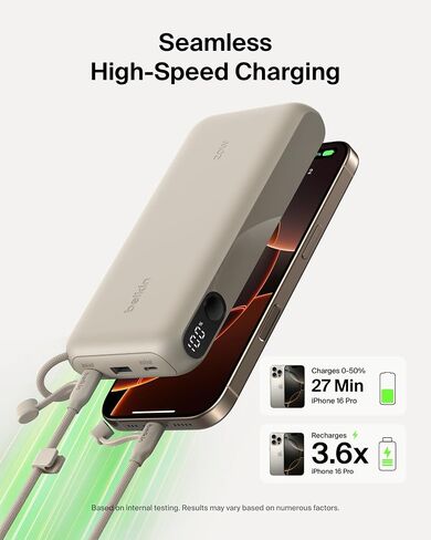 Belkin 10000mAh 20W Slim Power Bank, Digital Display, 2 USB C Ports in Saudi Arabia