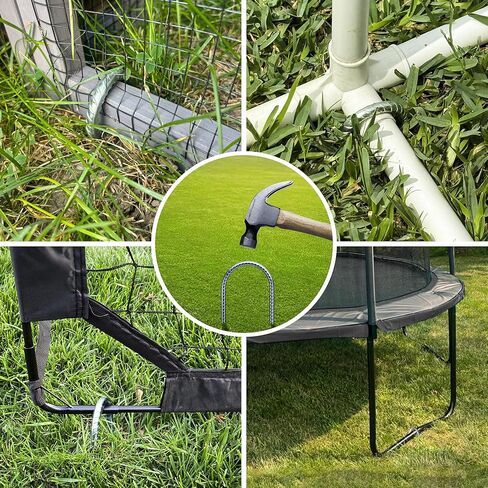YANYUCB Ground Anchors,8 Pack Galvanised Threaded Steel Rebar Stakes,Trampoline Stakes,12 Inch Heavy Duty U Hook Ground Stakes for Fixing Tents,Swing Frames,Trampolines,Gardening in Saudi Arabia