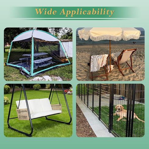 YANYUCB Ground Anchors,8 Pack Galvanised Threaded Steel Rebar Stakes,Trampoline Stakes,12 Inch Heavy Duty U Hook Ground Stakes for Fixing Tents,Swing Frames,Trampolines,Gardening in Saudi Arabia