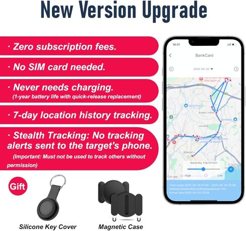 جهاز تعقب GPS للسيارة للمركبات - أجهزة تتبع مخفية للسيارات، متوفر لنظامي Android وiOS، لا يتطلب بطاقة SIM، عمل محدد موقع السيارة في الوقت الفعلي، جهاز تتبع سيارة السيارة، المحفظة، الحيوانات الأليفة in Kuwait