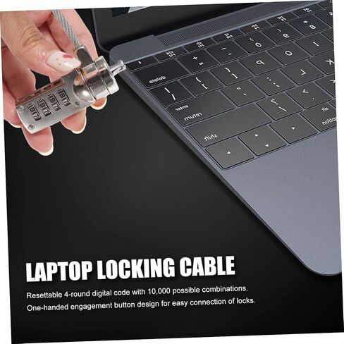 كابل قفل أمان للكمبيوتر المحمول بطول 1.8 متر، كابل سرقة لشاشات أجهزة الكمبيوتر المحمولة وأجهزة العرض، رمز قابل لإعادة الضبط متوافق مع الأجهزة in Saudi Arabia