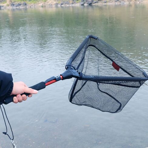 Sougayilang Fishing Net Fish Landing Net, Foldable Collapsible Telescopic Pole with EVA Handle, Durable Nylon Material Mesh, Safe Fish Catching or Releasing in Saudi Arabia