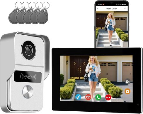 2 Wired Video Intercom System, 7 Inches Video Doorbell Camera with Monitor, Wired Video Door Phone HD Camera Kits Support tuya, Two Way Talk, Video Recording, Remote Unlock for Smart Home in Saudi Arabia