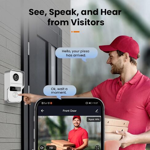 2 Wired Video Intercom System, 7 Inches Video Doorbell Camera with Monitor, Wired Video Door Phone HD Camera Kits Support tuya, Two Way Talk, Video Recording, Remote Unlock for Smart Home in Saudi Arabia