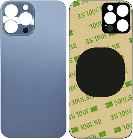 1Pcs/Lot Battery Cover Glass for iPhone 13 Pro Max Back Housing Replacement for iPhone 13PM 2IN1 Big Hole Back Glass Rear Door Case with Pre-Installed Adhesive (Blue) in Saudi Arabia