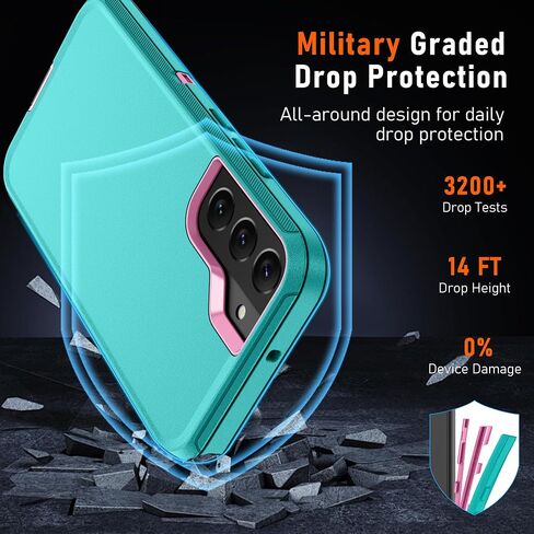for Samsung Galaxy S22 Ultra Case with Belt Clip Holster + 2Pcs HD Screen Protector,16FT Military Grade【3 in 1 Phone Case+ Belt Clip Holster】 Heavy Duty/Full Body/Shockproof Rugged-Black in Saudi Arabia