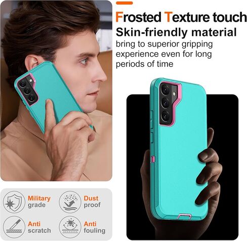 for Samsung Galaxy S22 Ultra Case with Belt Clip Holster + 2Pcs HD Screen Protector,16FT Military Grade【3 in 1 Phone Case+ Belt Clip Holster】 Heavy Duty/Full Body/Shockproof Rugged-Black in Saudi Arabia