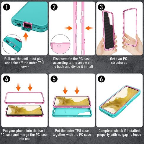 for Samsung Galaxy S22 Ultra Case with Belt Clip Holster + 2Pcs HD Screen Protector,16FT Military Grade【3 in 1 Phone Case+ Belt Clip Holster】 Heavy Duty/Full Body/Shockproof Rugged-Black in Saudi Arabia