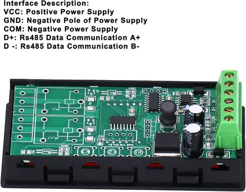 شاشة PLC LED منفذ تسلسلي متر 4 أرقام DC5 36V MODBUS RTU RS485 الاتصالات للأتمتة الصناعية أسود ABS خفيف الوزن متين in Kuwait