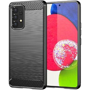 Case Compatible with Samsung Galaxy A33 5G Slim Fit Phone Cover with Shock-Absorption, Shockproof Carbon Fiber TPU Phone Case – Soft, Scratch-Resistant Rubber Protective Sheath (Black) in Saudi Arabia