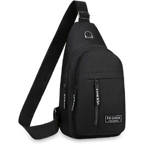 Sling Bag for Men Women, Unisex Crossbody Chest Bag, Multi-Pocket Lightweight Daypack for Travel Hiking in Saudi Arabia