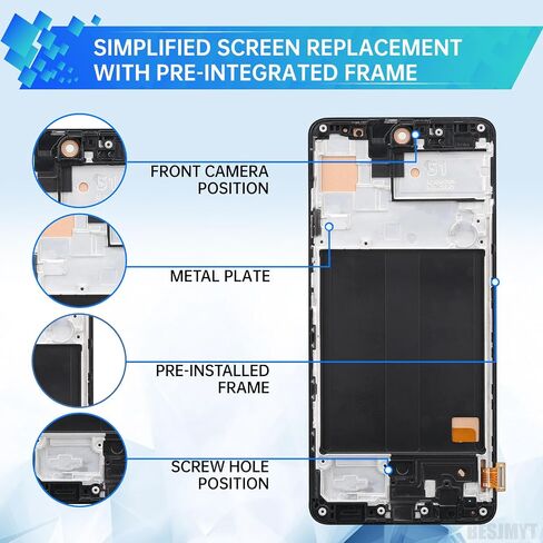 بديل شاشة Samsung Galaxy A51 مع إطار شاشة LCD تعمل باللمس محول رقمي تجميع كامل زجاج إصلاح مع مجموعة أدوات إصلاح SM-A515F (A515F A515FN/DS A515U) in Saudi Arabia