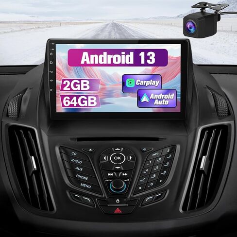 Car Radio Stereo Upgrade for Ford Kuga 2013-2016, Android Head Unit with 9 Inch Touch Screen/Backup Camera/Wireless CarPlay & Android Auto/Mirroring/WiFi/Bluetooth/SWC in Saudi Arabia