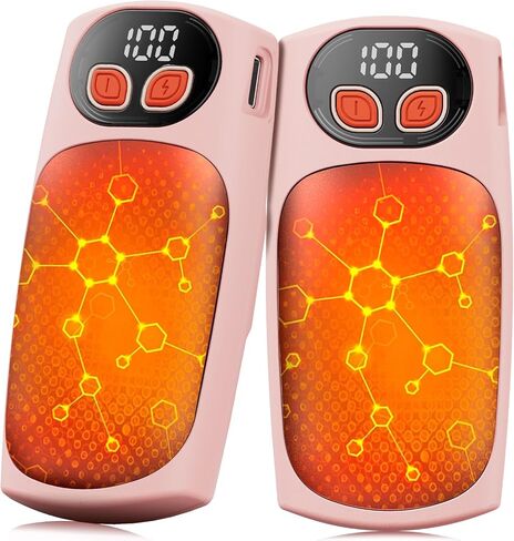 Hand Warmers Rechargeable 2Pack,AI Electric Hand Warmers 20Hrs Long Safe Heat,Max 131℉, with LED Display,Portable Pocket Heater for Skiing,Raynauds, Hunting Essentials,Gifts for Christmas,Men Women in Saudi Arabia
