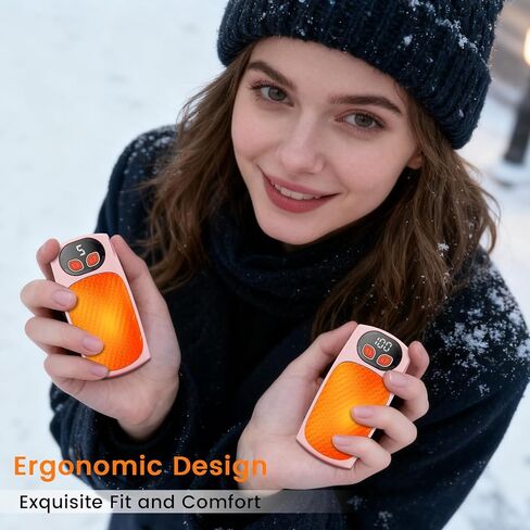 Hand Warmers Rechargeable 2Pack,AI Electric Hand Warmers 20Hrs Long Safe Heat,Max 131℉, with LED Display,Portable Pocket Heater for Skiing,Raynauds, Hunting Essentials,Gifts for Christmas,Men Women in Saudi Arabia
