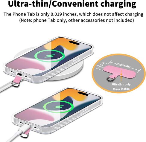 شريط ربط للهاتف من TACOMEGE لهاتف iPhone، رقعة حبل للهاتف الخلوي، جزء بديل لحزام الهاتف لجميع حافظات الهواتف الكاملة (وردي) in Kuwait