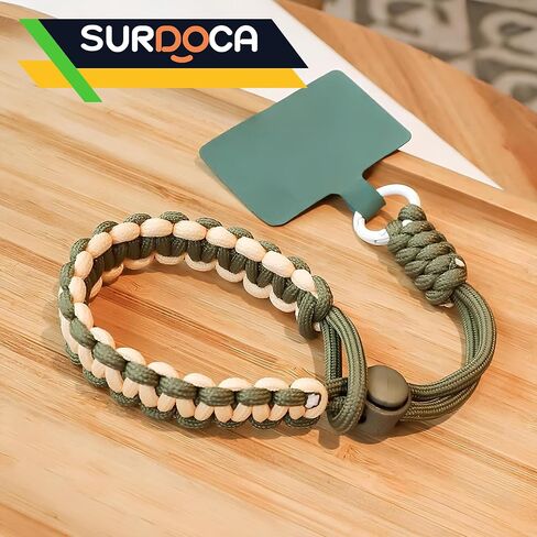 حبل هاتف قابل للتعديل من SURDOCA، حزام معصم للكاميرا، حبل معصم مصنوع يدويًا، سوار معصم للهاتف، حزام هاتف خلوي مضاد للسرقة، بني in Kuwait