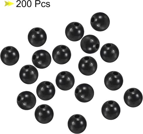 6mm Fishing Beads, 200 Pieces Plastic Fishing Bait Eggs Rig Bead Tackle Tool Round, Black in Saudi Arabia