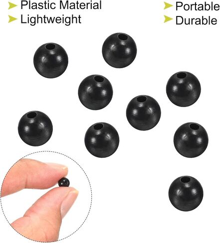 6mm Fishing Beads, 200 Pieces Plastic Fishing Bait Eggs Rig Bead Tackle Tool Round, Black in Saudi Arabia
