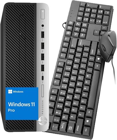 كمبيوتر HP ProDesk 600 G3 SFF للكمبيوتر المكتبي، Intel Core i5-6500 3.2 جيجا هرتز، 16 جيجا بايت DDR4 RAM، 256 جيجا SSD، WiFi، BT، ProDesk Computer Windows 11 Pro (متجدد) in Kuwait