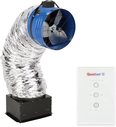 مروحة Quietcool QC CL-2250 RF Classic المتقدمة للمنزل بالكامل مع تحكم لاسلكي - ما يصل إلى 2465 CFM - سرعتان - تغطي ما يصل إلى 1,233 قدم مربع - ضمان 10 سنوات - شبكة قابلة للإزالة in Kuwait