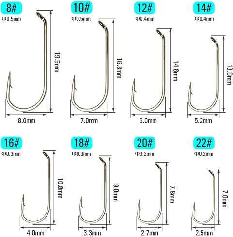 Fly Tying Hook,Standard Blue Dun Long Shank Fly Fish Hook(16#) in Saudi Arabia