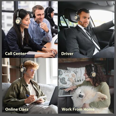 LUXEE Wireless Trucker Bluetooth Headset with Mic, V5.3 Bluetooth Headphones with Noise Cancelling Microphone, Single-Ear Wireless Headphones for Work Truckers Home Call Center Ready with Auto Switch. in Saudi Arabia