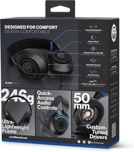 سماعة رأس سلكية للألعاب LucidSound LS10X Gen 2 لأجهزة Xbox Series X|S - سوداء، مرخصة رسميًا، مصممة لتوفير الراحة، وعناصر تحكم الصوت سريعة الوصول، وصوت ممتاز، وميكروفون بوم كتم الصوت in Kuwait