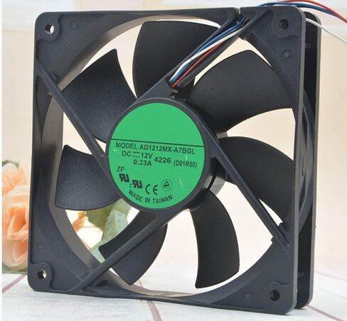 for AD1212MX-A7BGL 12V 0.33A 3.96W 800/2500RPM 80CFM 35DBA 120X120X25MM 4-Wire Cooling Fan in Saudi Arabia