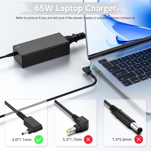 65W Laptop Charger Compatible with Acer Chromebook 15 14 13 11 R11 N15Q8, N15Q9, N15Q10, CB3, CB5, C720, C720p, C738T, C731, C740; Acer Aspire 3 5, Swift/Spin 1 3 5 Power Supply Cord in Saudi Arabia