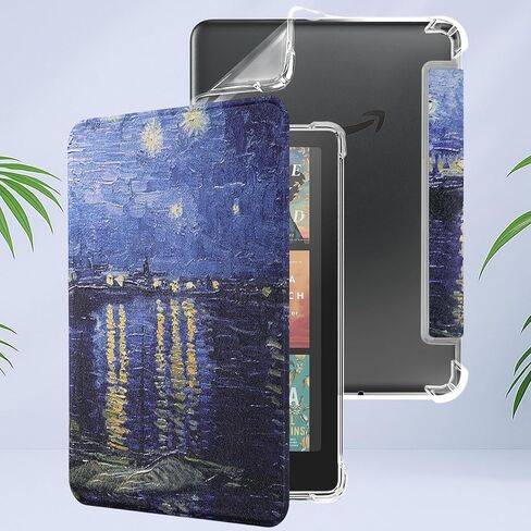 حافظة لجهاز Kindle Paperwhite الجيل الثاني عشر 2024 وKindle Colorsoft Signature Edition مقاس 7 بوصات، غطاء حماية خلفي شفاف ناعم من مادة TPU in Saudi Arabia
