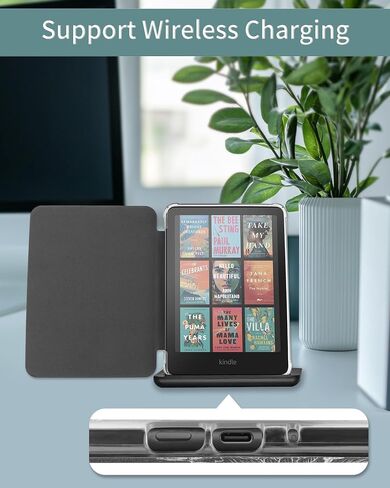 حافظة لجهاز Kindle Paperwhite الجيل الثاني عشر 2024 وKindle Colorsoft Signature Edition مقاس 7 بوصات، غطاء حماية خلفي شفاف ناعم من مادة TPU in Saudi Arabia